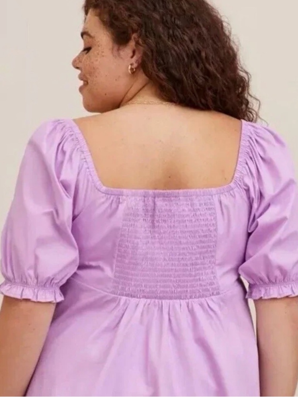 Torrid Disney Tangled Rapunzel Peplum Top Purple Stretch‎ Poplin Size 1X - Picture 2 of 11